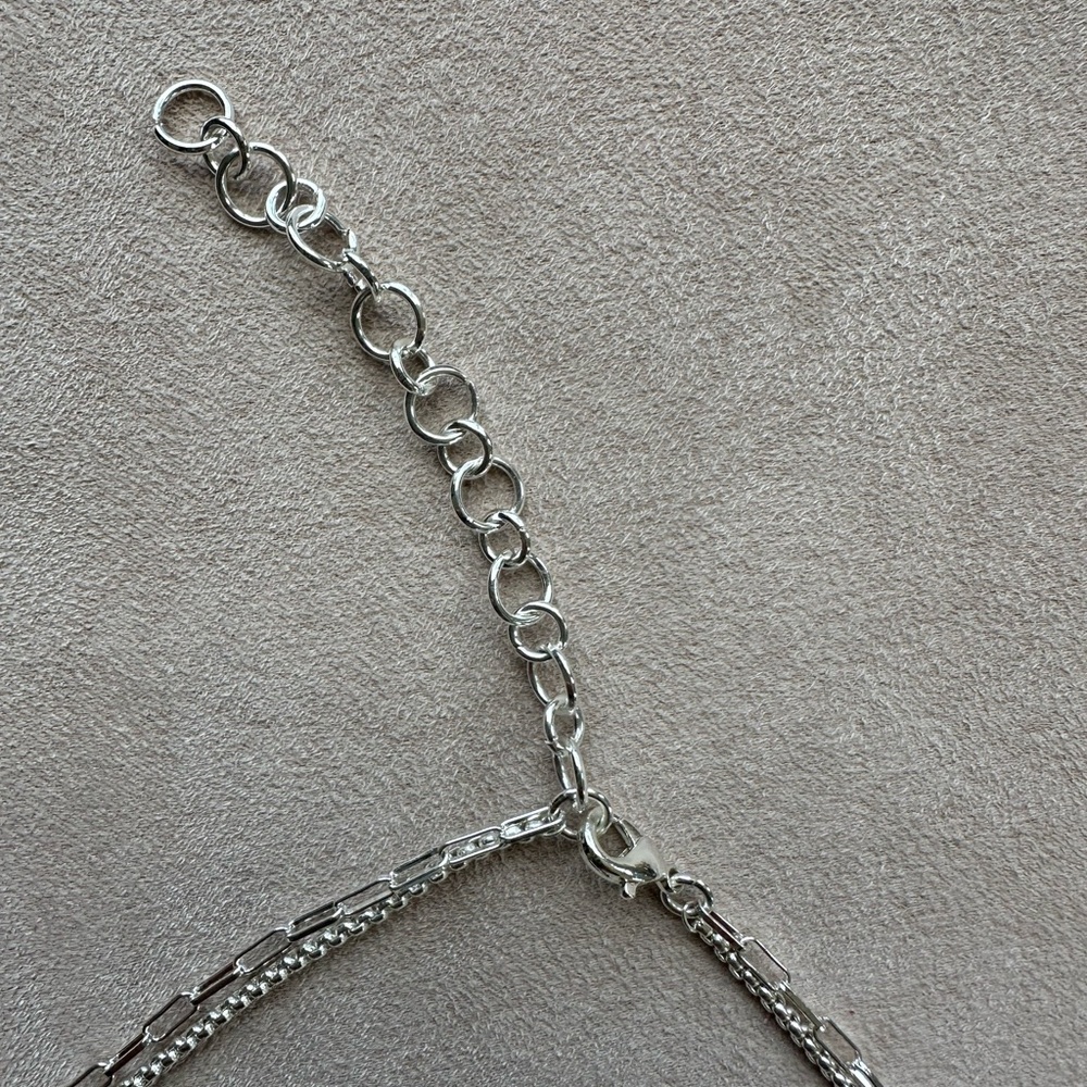 Nine West Silver-tone Two Row Link Necklace – NEW - Picture 4 of 6